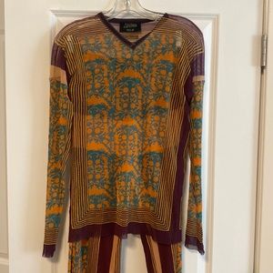 I Jean Paul Gaultier, 2 pieces pants, and top. Pants/top,netting. Pants 2 layer